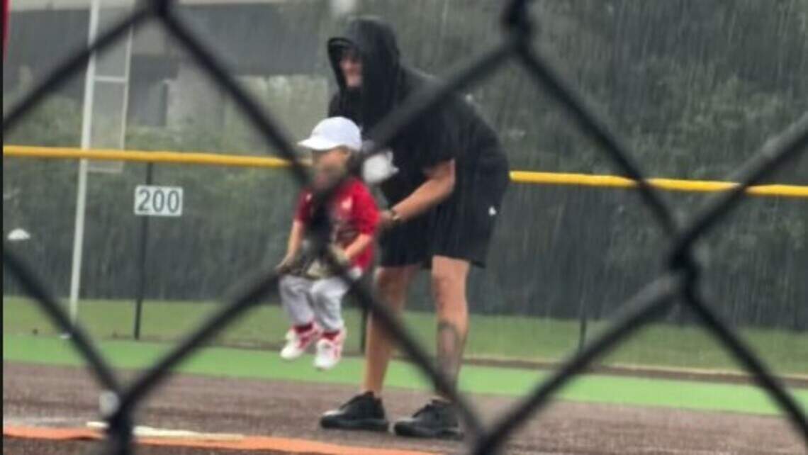 Patrick Mahomes on playing ball in the rain with his son: ‘Those are the best days’