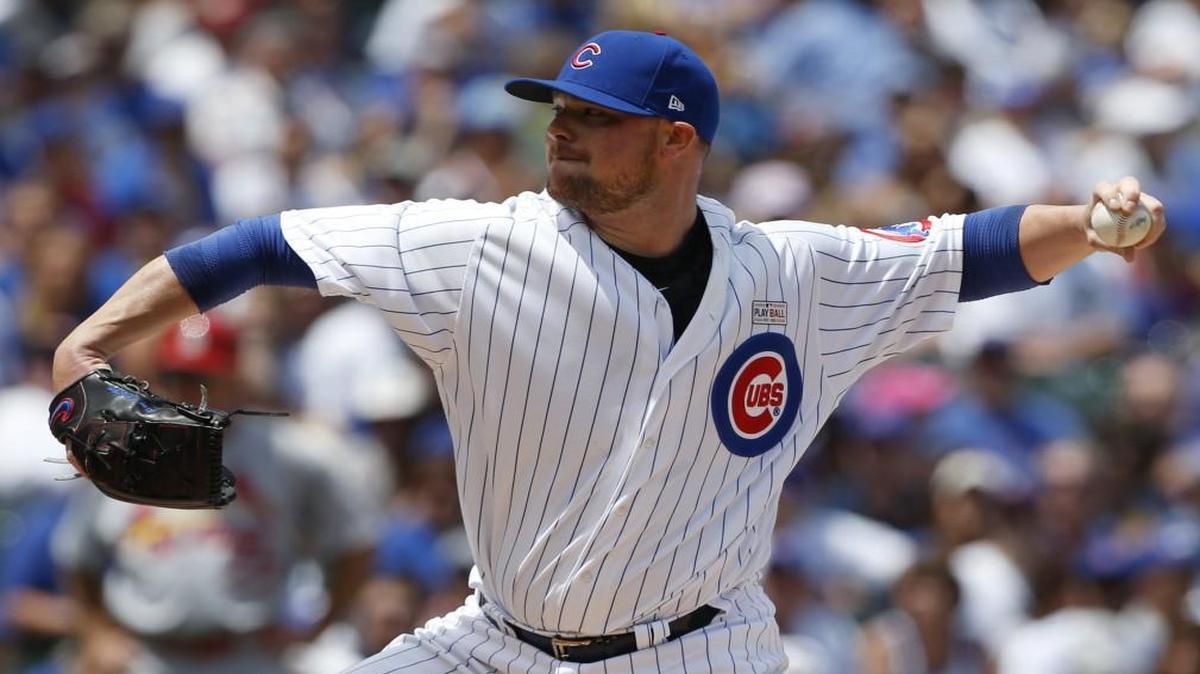 Chicago Cubs starting pitcher Jon Lester.