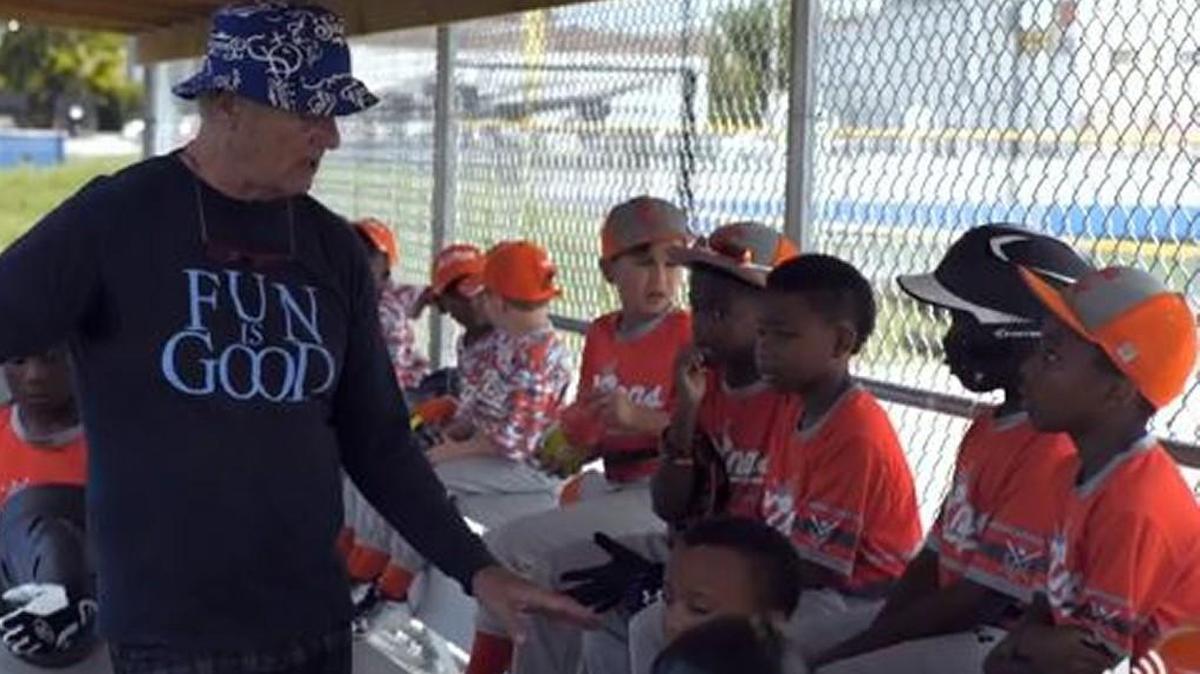 Bill Murray had a good time chatting with Kansas City kids at the Urban Youth Academy for his “Extra Innings” show.