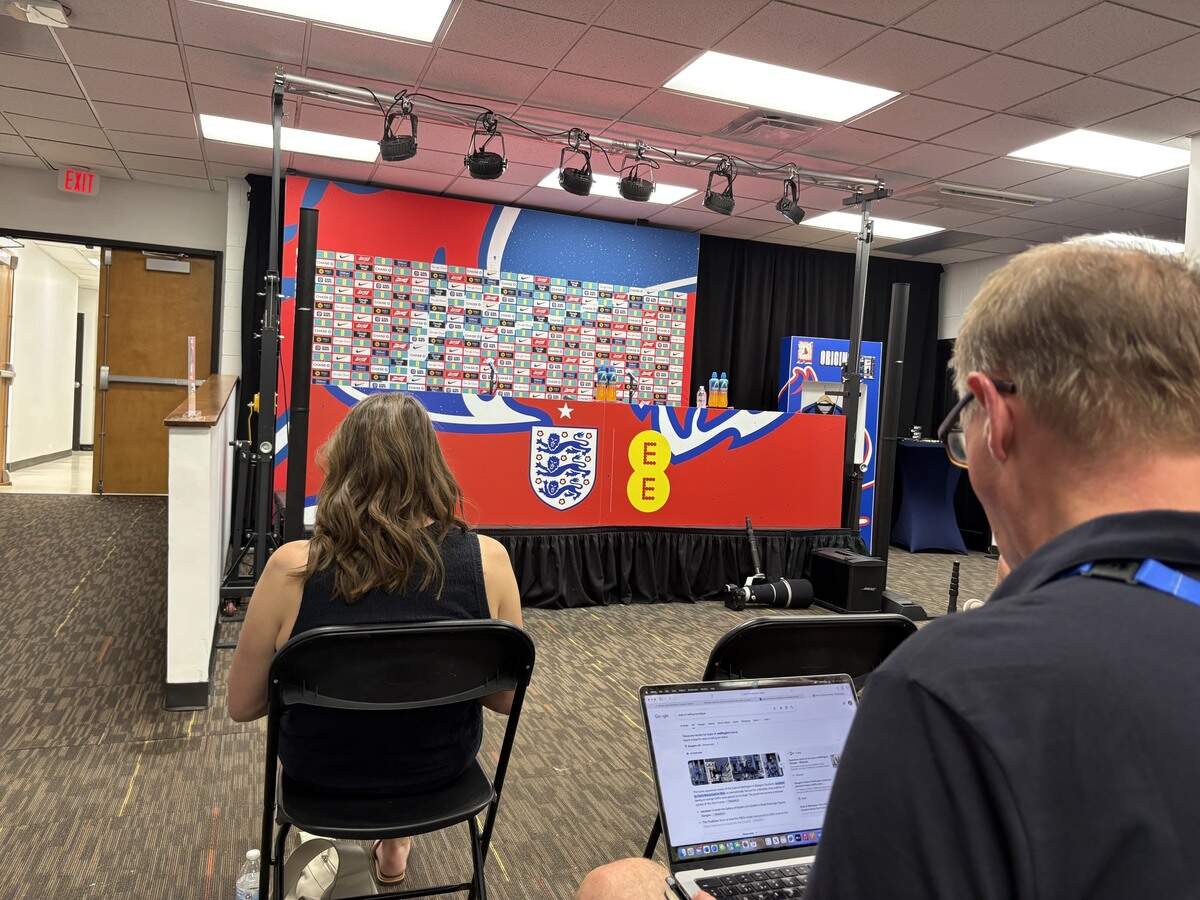 Inside the England media room in Kansas City