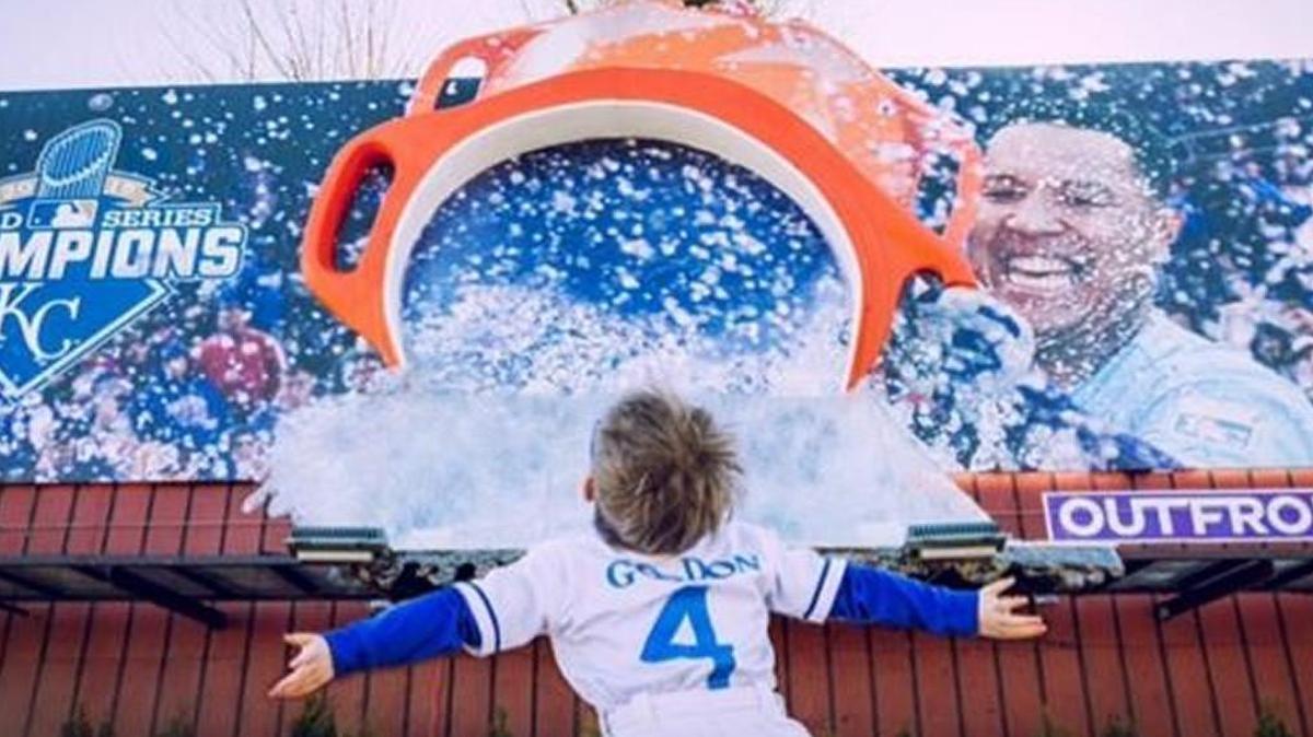 The Salvador Perez billboard has been a hot spot for people taking selfies and other photos.