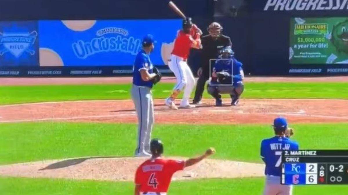 That seems to be an unnatural motion by the Guardians player on second base.
