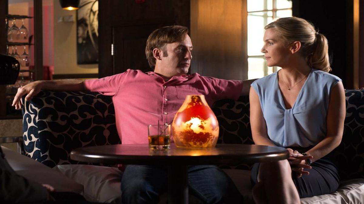 Bob Odenkirk as Jimmy McGill and Rhea Seehorn as Kim Wexler in “Better Call Saul.”