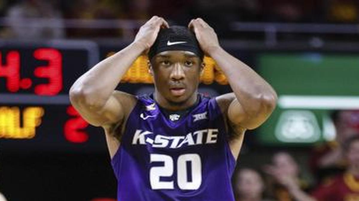 Kansas State’s Xavier Sneed reacted after a missed shot during Tuesday’s game in Ames, Iowa.