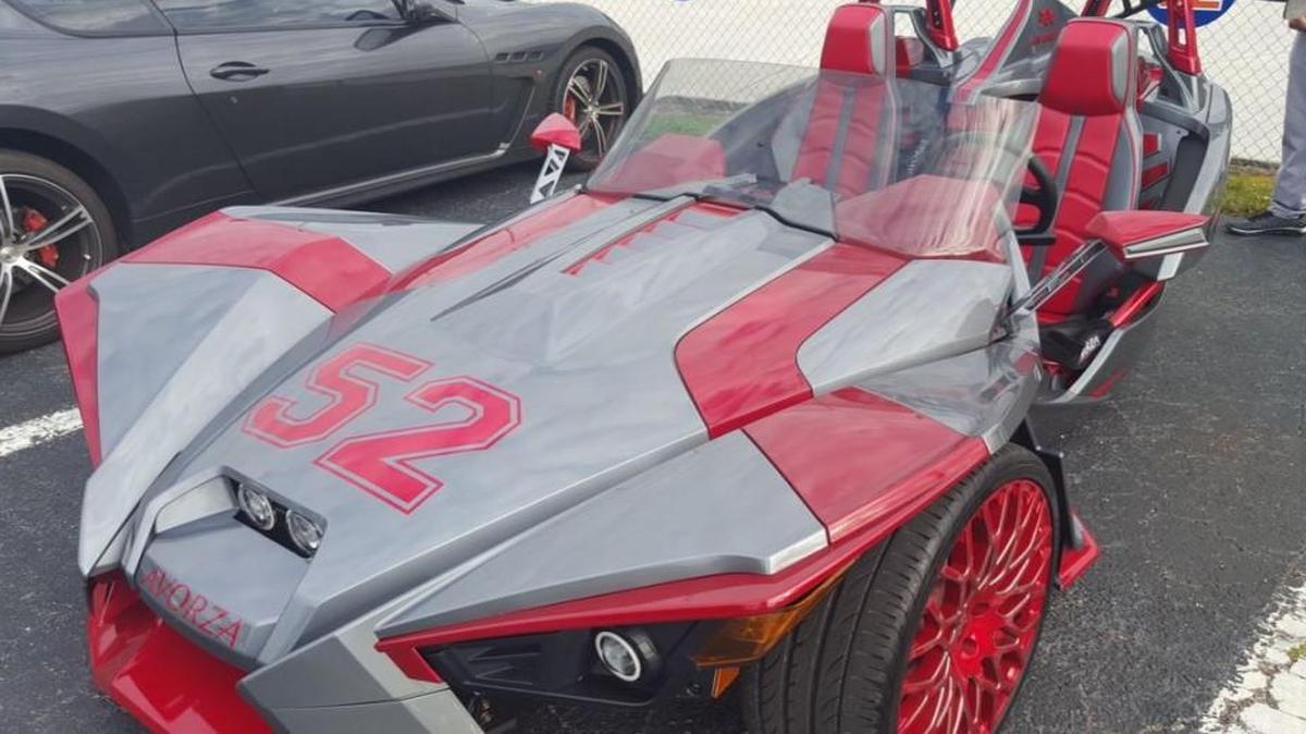 This is not a car, but a three-wheel motorcycle. And it belongs to Mets outfielder Yoenis Cespedes.