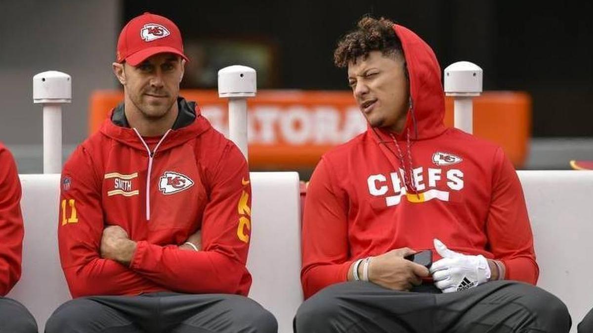 The Chiefs moved on from Alex Smith (left) on Tuesday and handed the reins at quarterback to Patrick Mahomes.