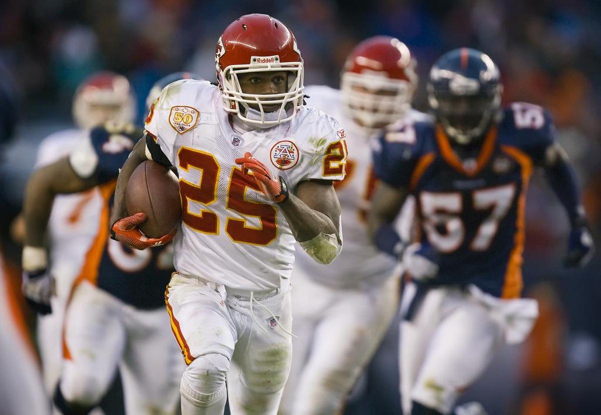 Jamaal Charles ran for a Chiefs-record 259 yards against the Broncos in 2010. He still holds multiple Chiefs and NFL rushing and scoring records.