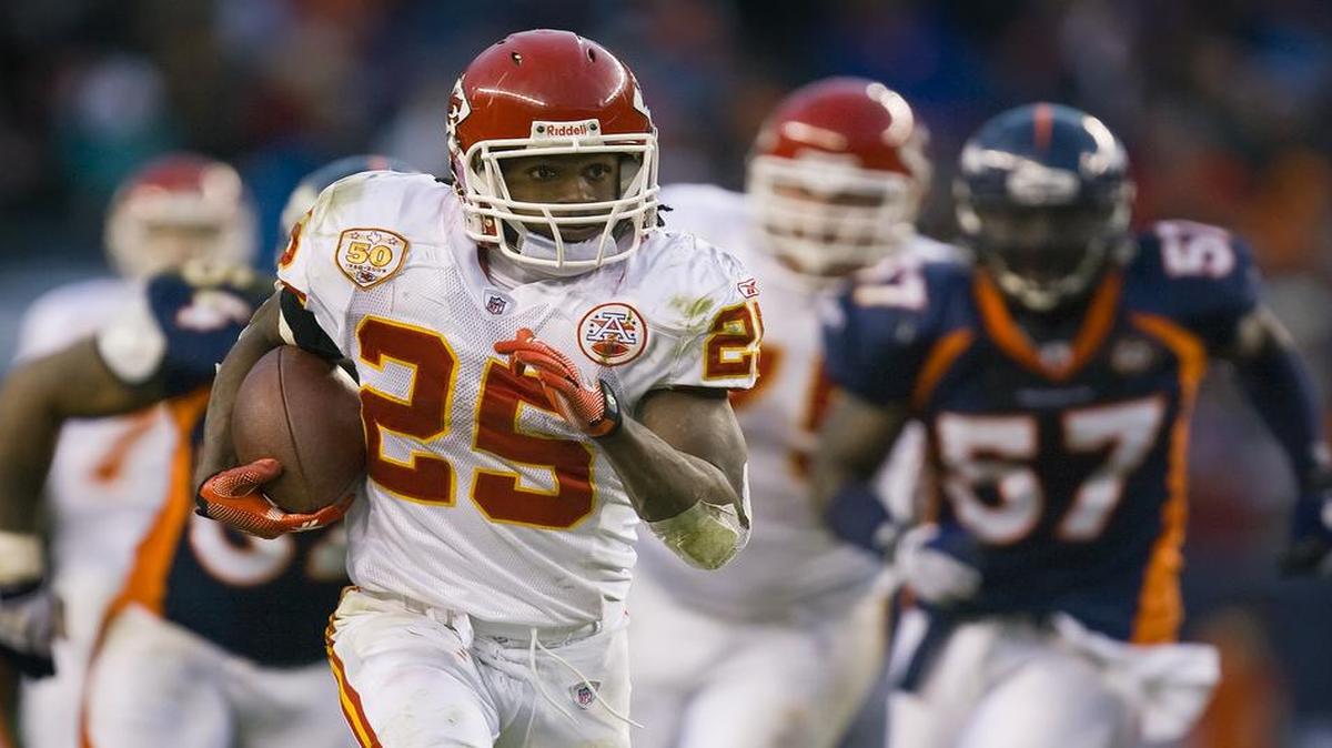 Jamaal Charles ran for a Chiefs-record 259 yards against the Broncos in 2010, before signing with Denver later in his career.