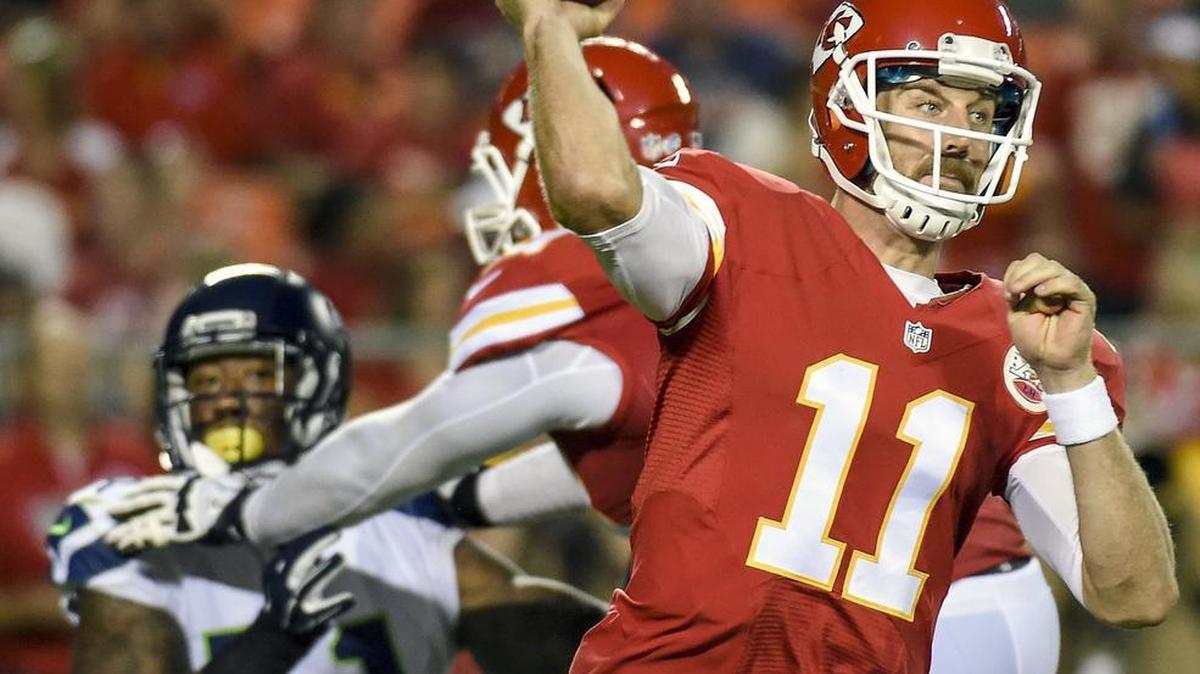 
Chiefs quarterback Alex Smith should have the offensive line and receivers to take more chances deep this season.
