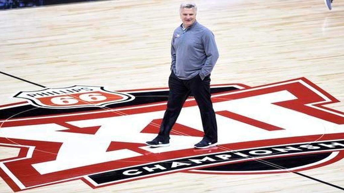 
Kansas State coach Bruce Weber seemed to be in good spirits as his squad took part in a brief workout Tuesday evening at the Sprint Center, where the Big 12 Tournament will start Wednesday evening.

