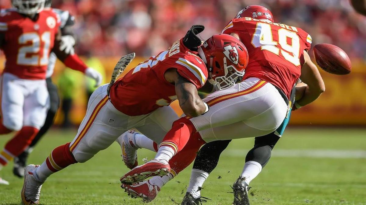 The Chiefs forced a fumble on a return during the first half of Sunday’s game against the Jacksonville Jaguars.