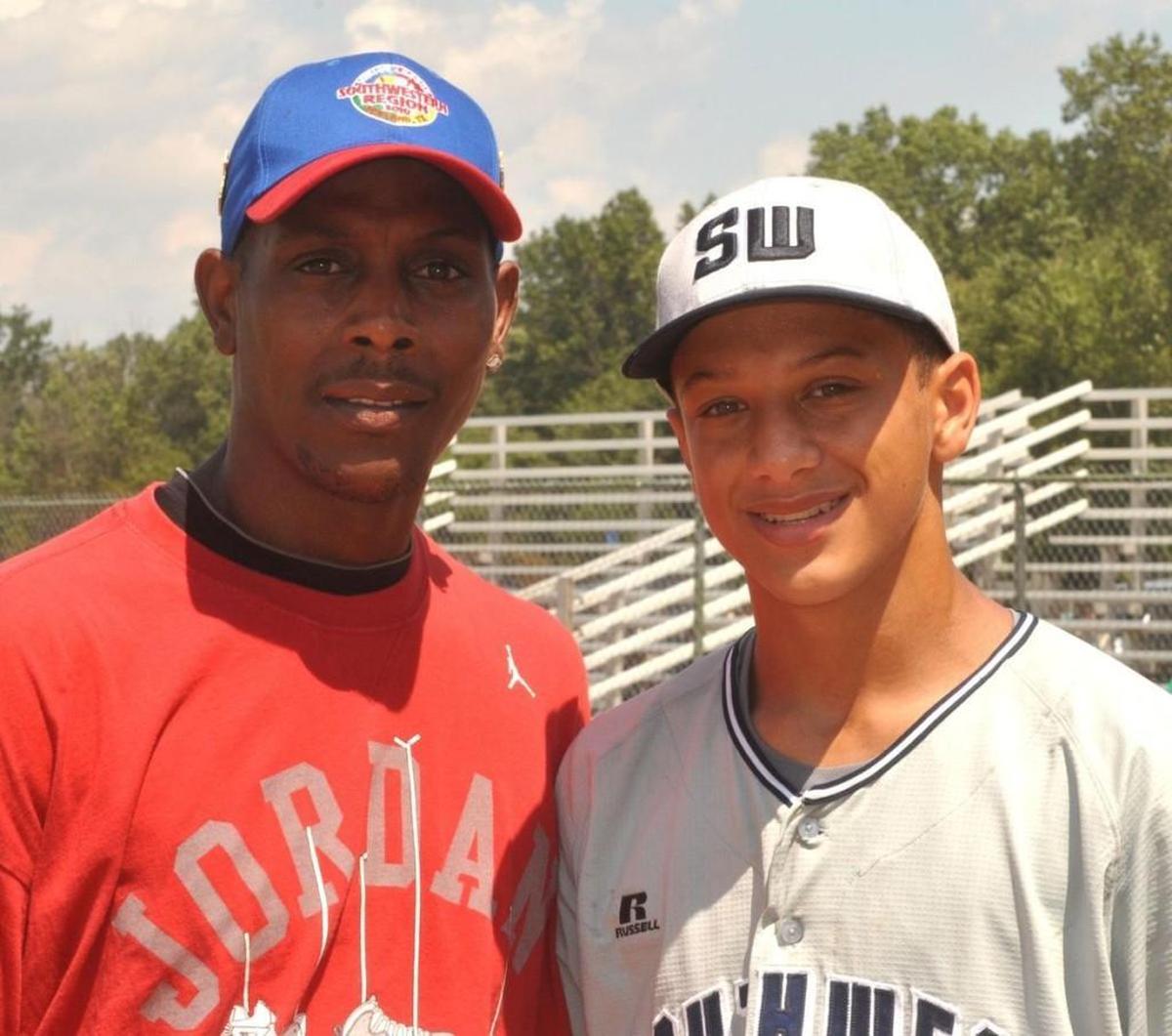 Patrick Mahomes II (the Chiefs’ rookie quarterback) comes from baseball bloodlines, thanks to his father, Pat Sr., left.