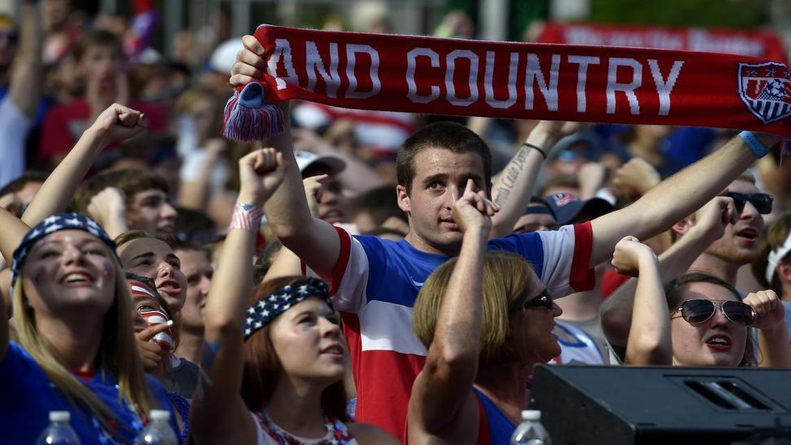 
It was pandemonium Sunday evening at the Power & Light District, as soccer fans were sent into a frenzy as the U.S. Women’s team scored four quick goals on Japan in the World Cup final being shown on the big screen at the event downtown.
