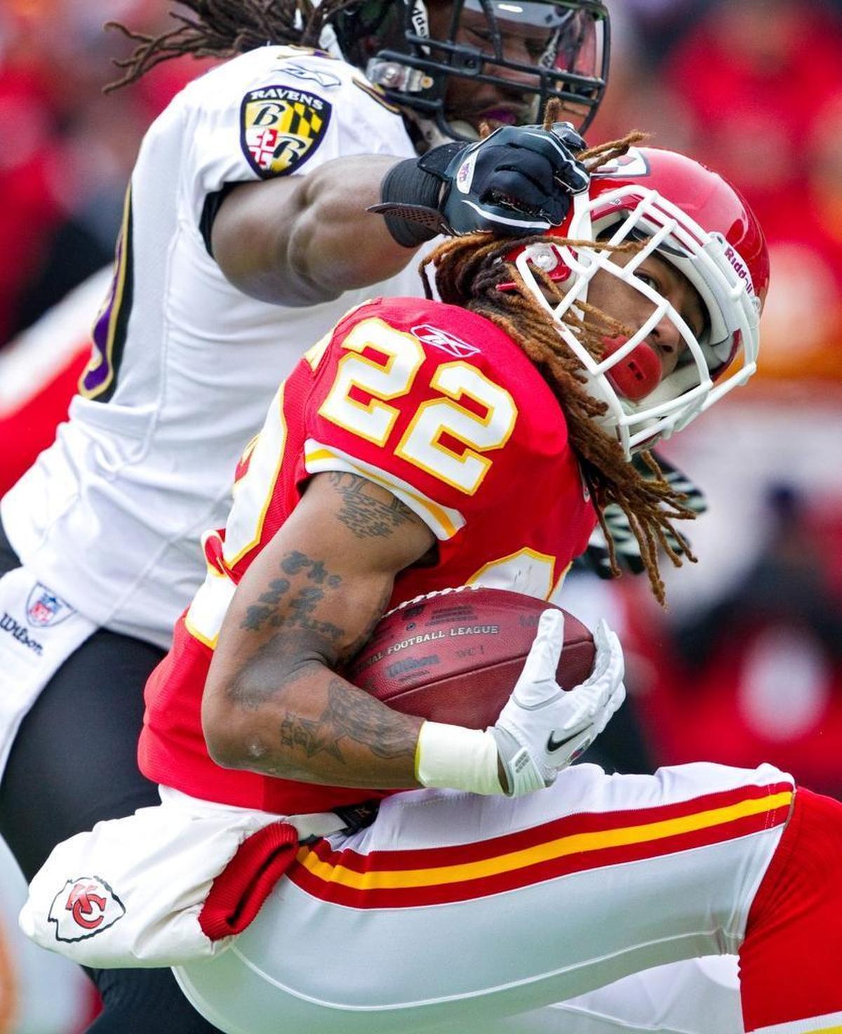 Dexter McCluster felt the wrath of the Ravens’ defense during the Chiefs’ AFC Wild Card playoff loss at Arrowhead on Jan. 9, 2011. The week before, the Chiefs had been beaten by the Raiders to finish the regular season, an outcome some had seen as ominous.
