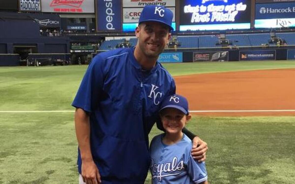 Luke Blomquist, 10, caught Danny Duffy’s hat after Monday’s 16-strikeout game and met the Royals pitcher on Wednesday in Florida.