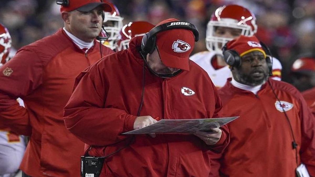 Kansas City Chiefs head coach Andy Reid studied his play chart late in the fourth quarter of Saturday’s game.