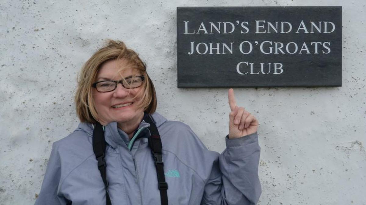 My mom loved to travel; here, she enjoys a recent trip to England. But she valued nothing more than spending time with family.