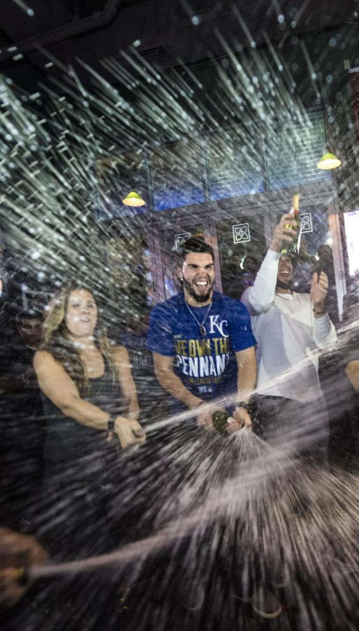 The legend of Eric Hosmer only grew on nights like this one, when he celebrated a playoff win with fans by buying rounds of drinks at McFadden’s in the Power & Light District.