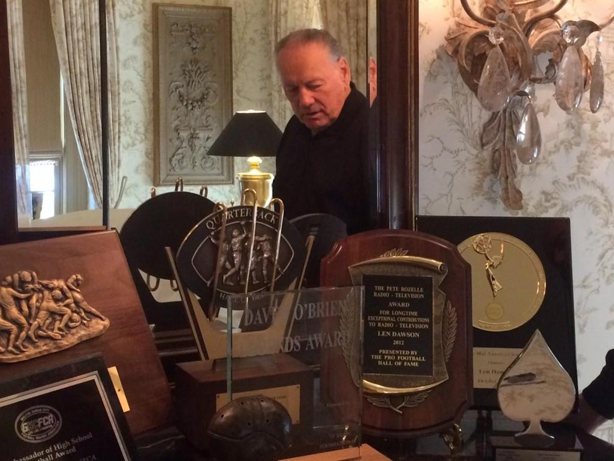 Len Dawson has collected a room full of awards over the years, some for his broadcasting and many more for his days as a pro football quarterback.