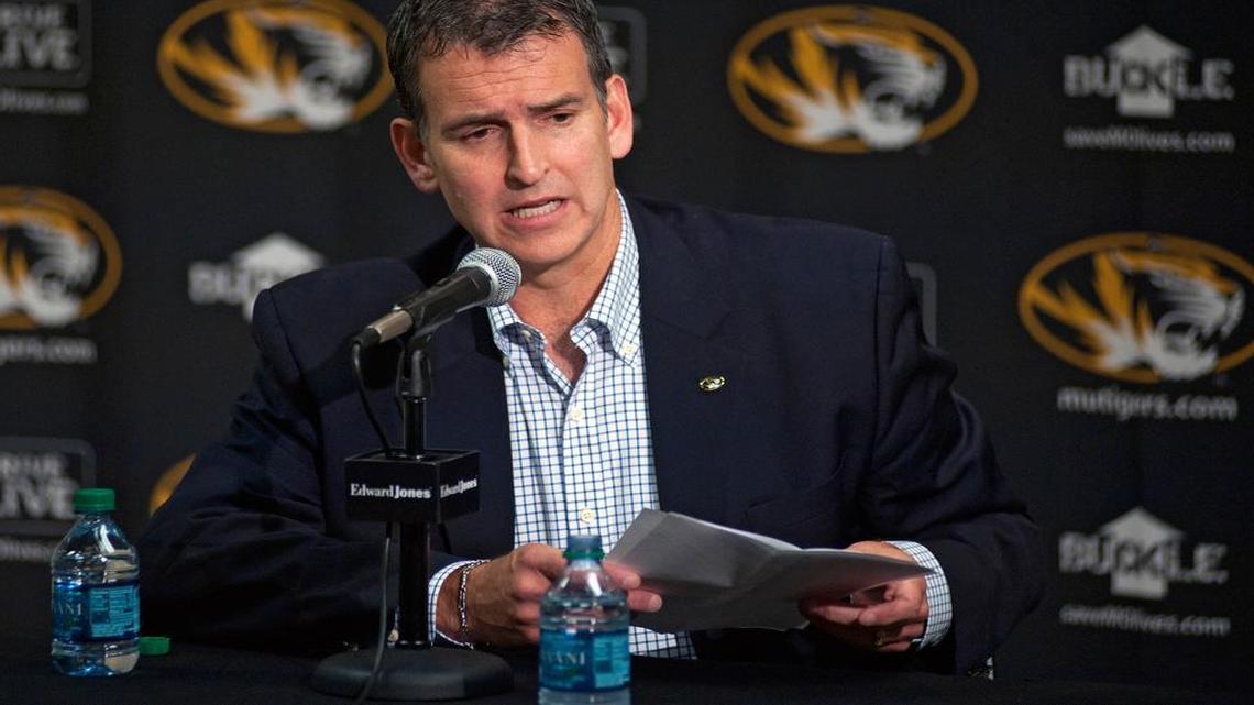 Missouri athletic director Mack Rhodes answered questions about the search for head football coach Gary Pinkel’s replacement Wednesday, at Mizzou Arena in Columbia.