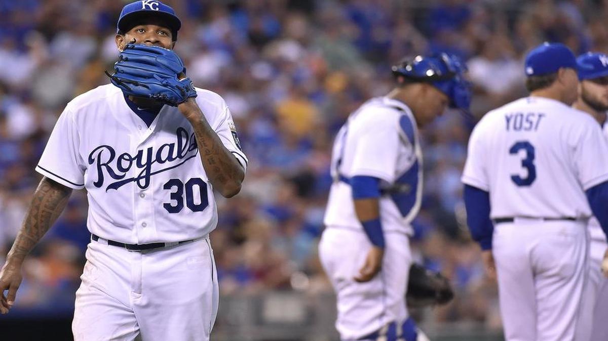 
Yordano Ventura (left) had an early exit in Monday night’s game against the Pittsburgh Pirates. He was optioned to AAA Omaha on Tuesday.

