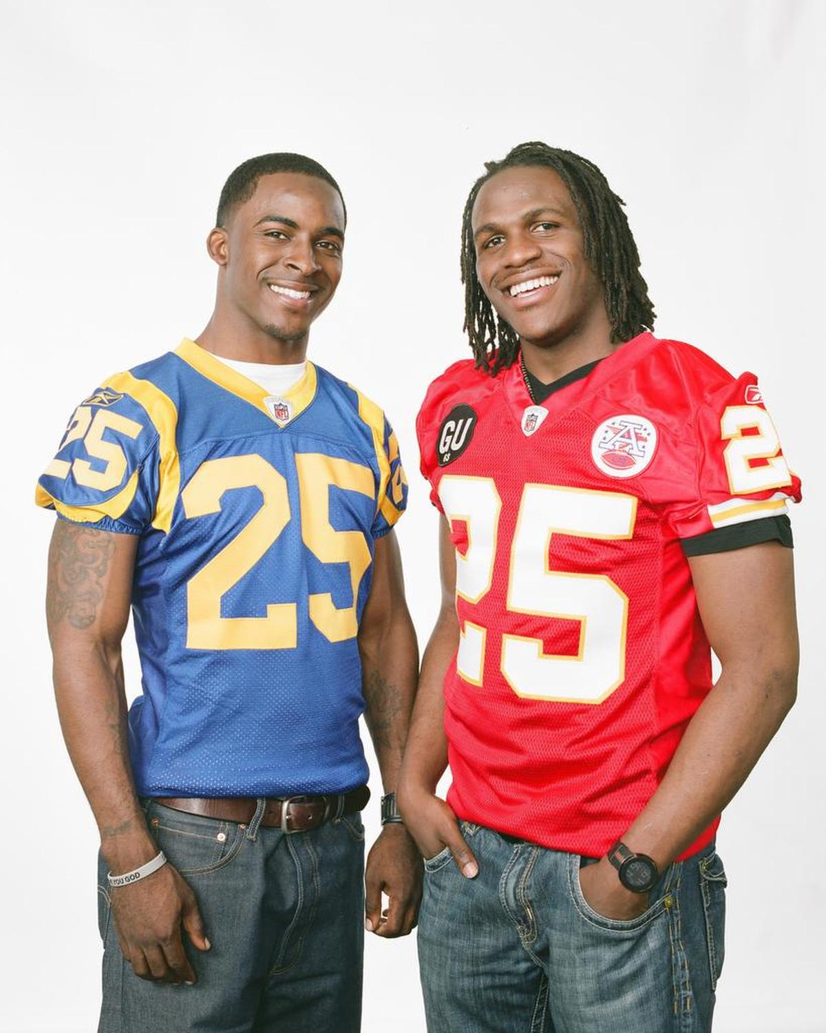 Jamaal Charles poses with close friend Danny Gorrer, who now plays for the Baltimore Ravens.