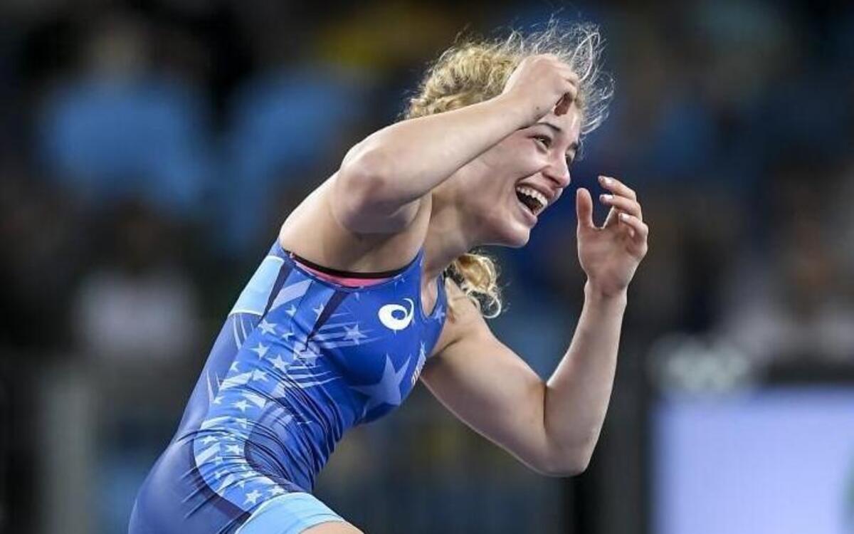 Helen Maroulis (left) celebrated after winning the United States’ first Olympic gold in women’s wrestling in dramatic fashion, defeating three-time Olympic champion Saori Yoshida of Japan on Thursday evening at Carioca Arena 2 during the 2016 Summer Olympics in Rio de Janeiro.