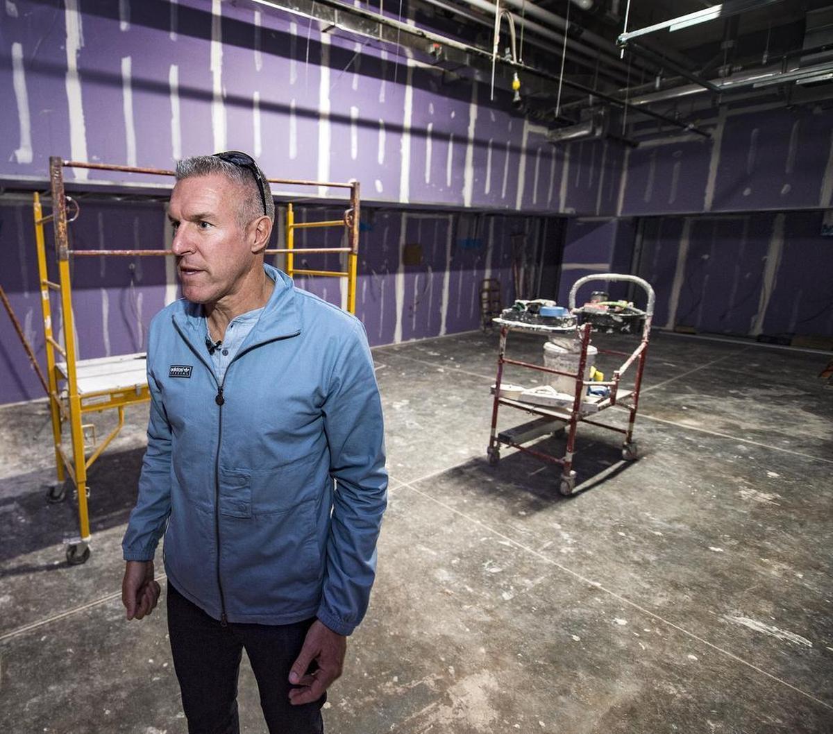Sporting Kansas City coach Peter Vermes stopped in his team’s locker room at the National Training and Coaching Development Center in Kansas City, Kan. The $80 million facility is expected to open in December.