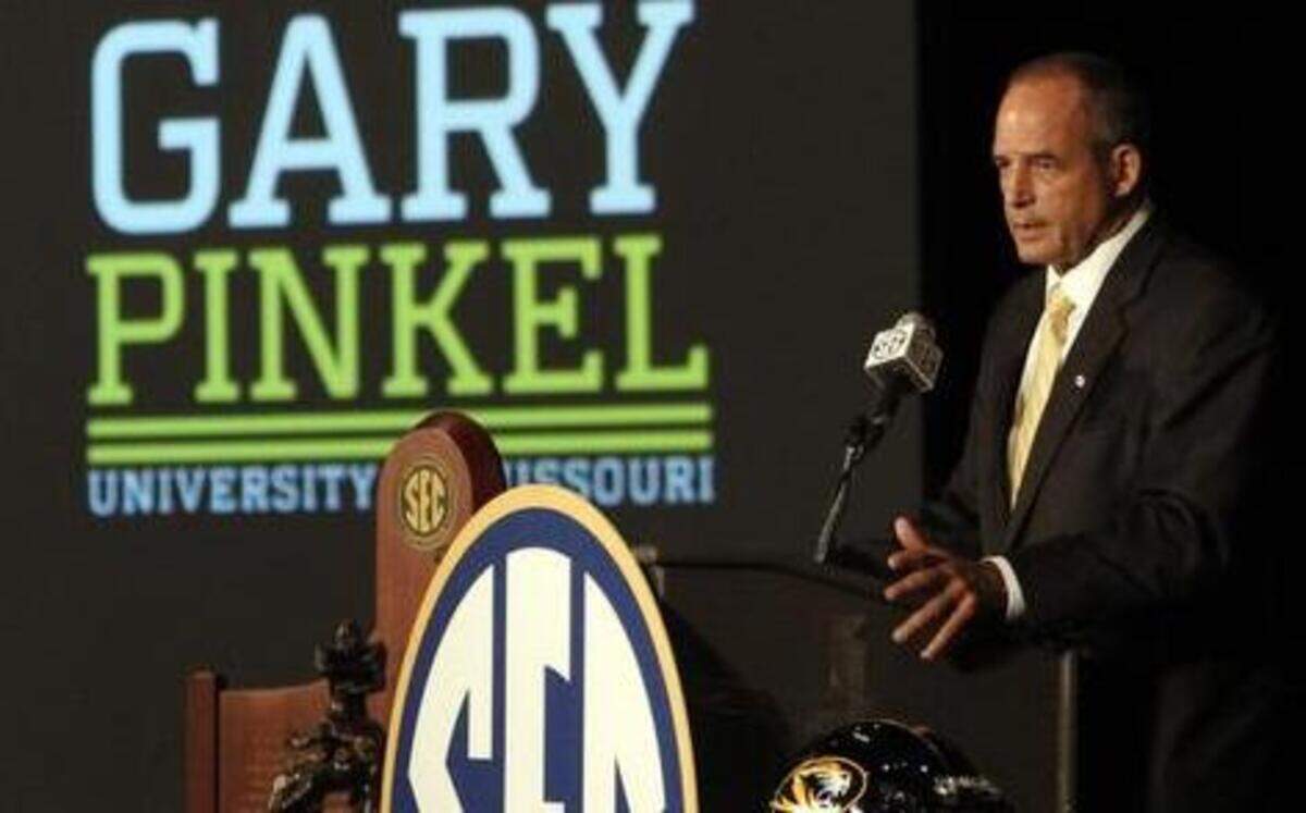 
Missouri coach Gary Pinkel spoke at the Southeastern Conference football media days in July.
