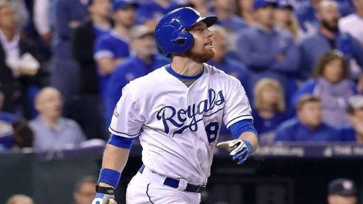 
Royals second baseman Ben Zobrist, who was acquired during the season, hit a sacrifice fly in the fifth inning that scored right fielder Alex Rios in Wednesday’s game.
