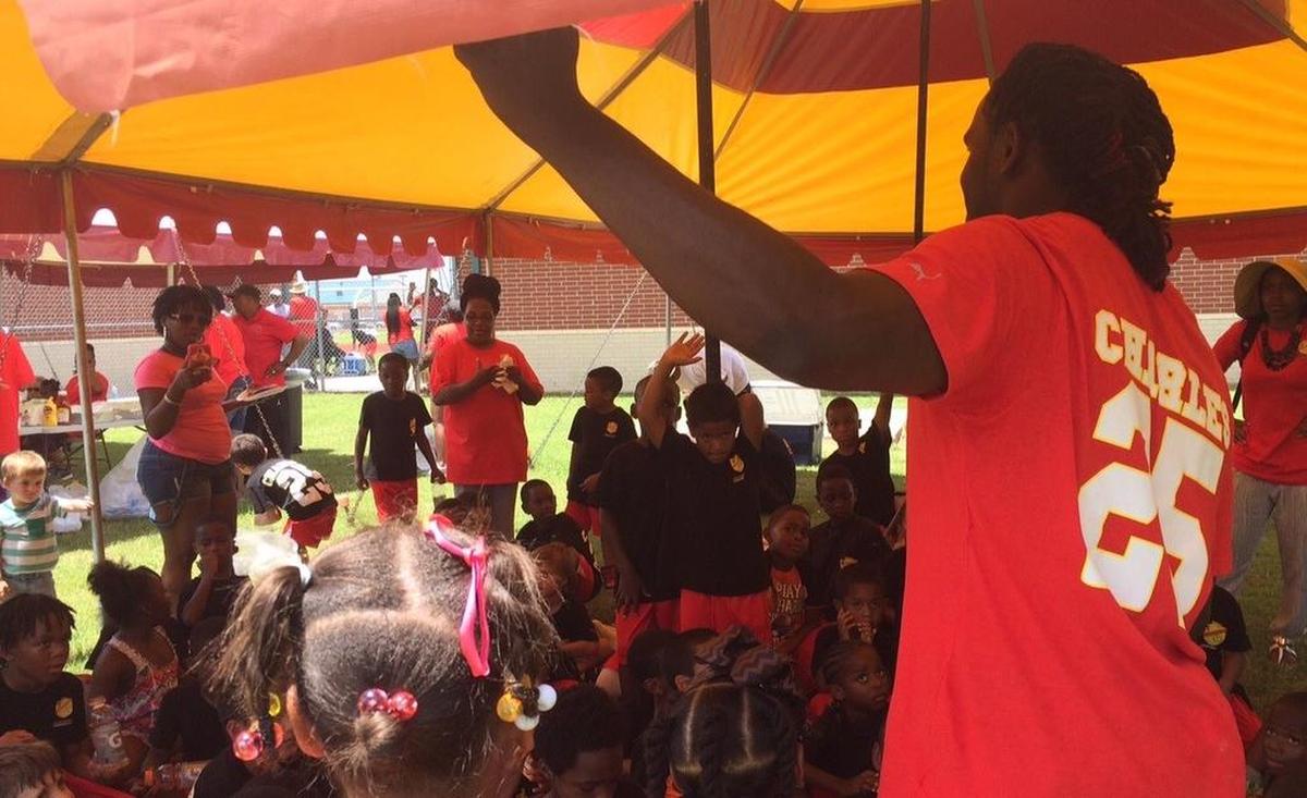 Jamaal Charles hosts an annual kids camp in his hometown of Port Arthur, Texas. The yearly event attracts attendees from around the region.