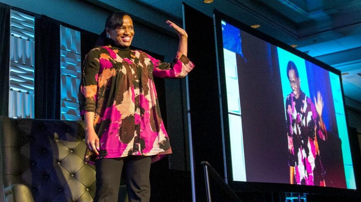 Olympic champion Jackie Joyner-Kersee spoke to a crowd of more than 1,500 people Thursday at the Sheraton Kansas City Hotel at Crown Center for the WIN for KC Women’s Sports Awards Celebration.