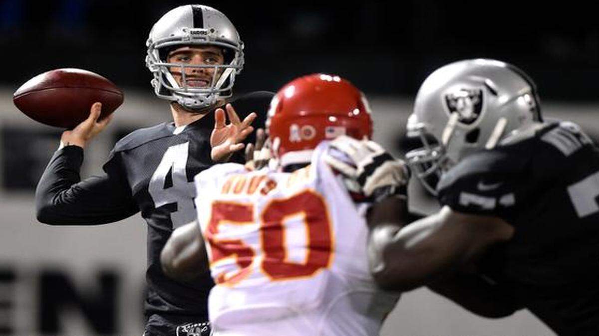 
Oakland quarterback Derek Carr got his first career victory as a starter on Thursday night when the Raiders rallied for a 24-20 win.


