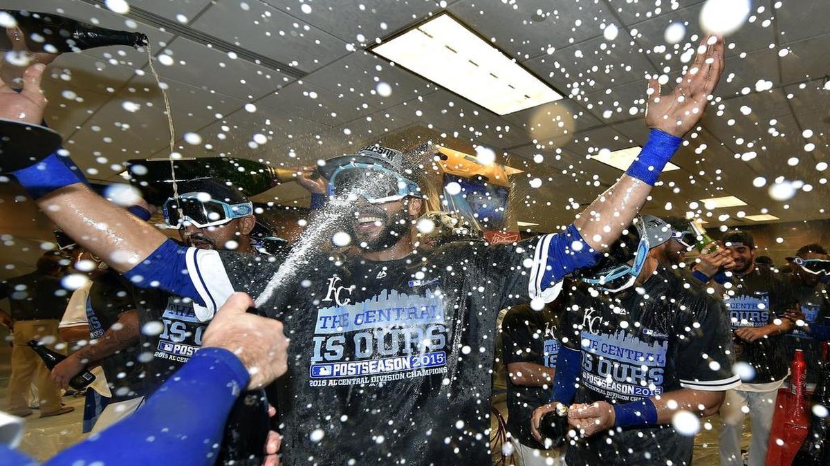 
The Royals enjoyed their fifth champagne in 12 months following Thursday night’s victory over the Seattle Mariners. The club’s American League Central championship is its first division title since 1985, when the Royals won the American League West.
