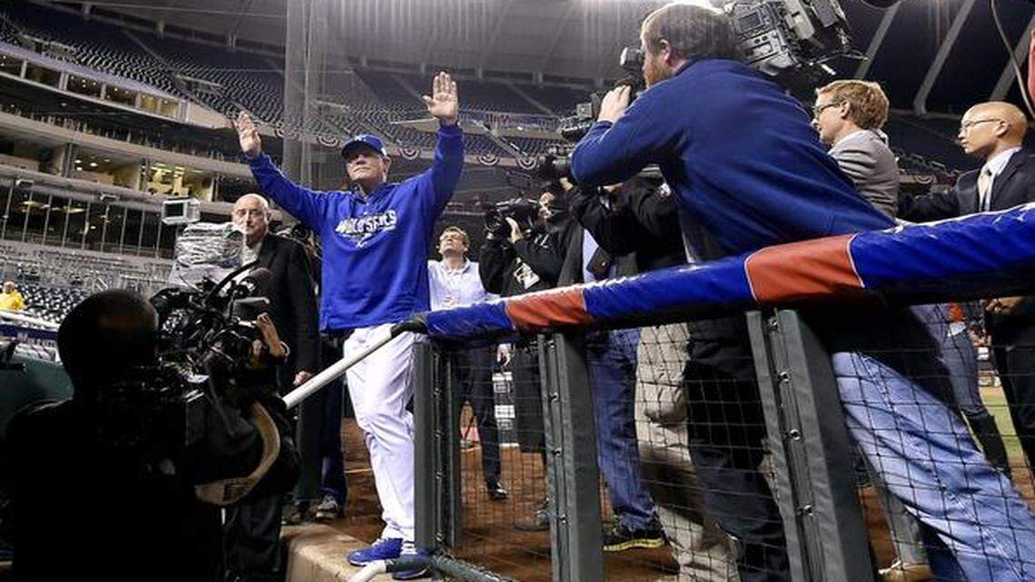 
Royals manager Ned Yost came back out to thank Royals fans after his team lost game seven of the World Series at Kauffman Stadium.
