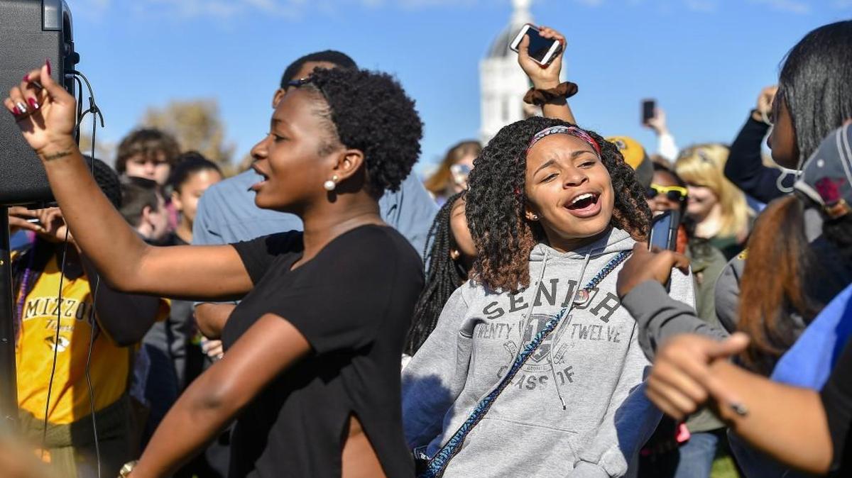 Students rallied earlier this week near Traditions Plaza at the University of Missouri, shining light on the at-times strained race relations on campus.