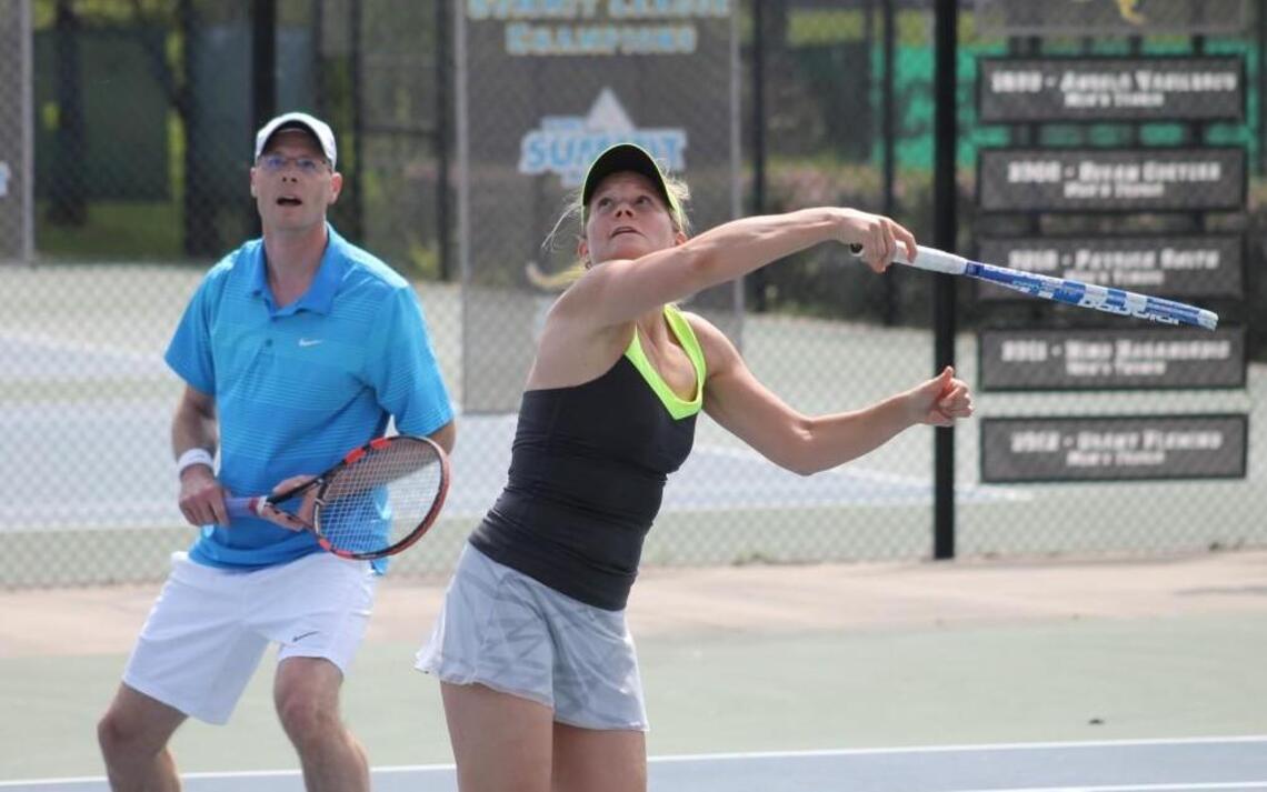 Twenty years later and headed back to KC, Iowa couple still finds competitive edge in tennis