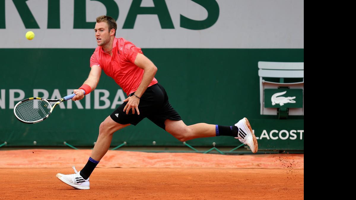 
Jack Sock beat Bulgaria's Grigor Dimitrov during their first round match at the Roland Garros on Tuesday in Paris.
