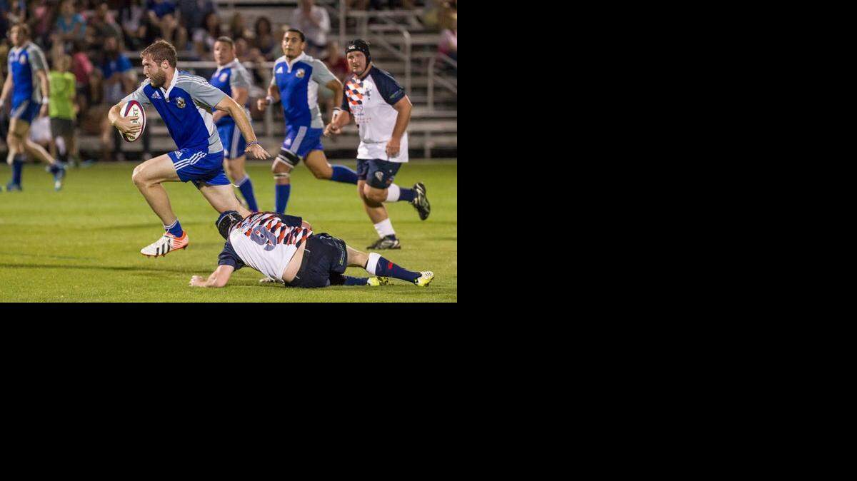 
Kevin Schwartze of the Kansas City Blues runs the ball in a match against the Outback Barbarians, from Queensland, Australia, on May 10.
